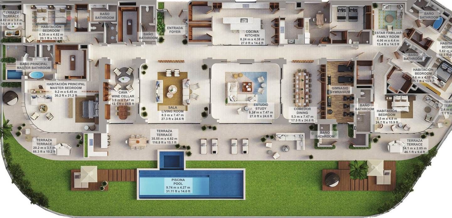 Caribbean Penthouse · Plano